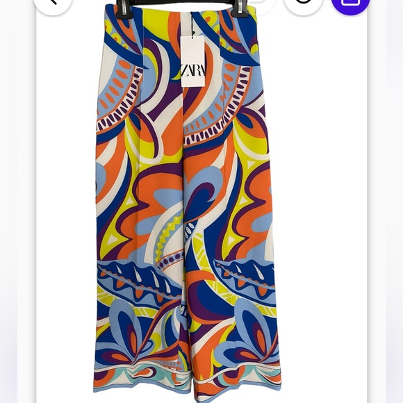 ZARA CO-ORD PUCCI MULTI PRINT HIGH RISE TROUSERS - Picture 11 of 12